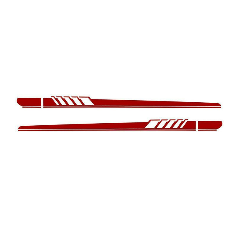 2pcs Car Side Body Vinyl Decals Long Stripe Stickers for Mercedes-Benz(Red)
