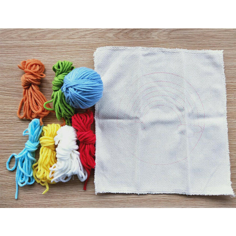 1 Set Rainbow Punch Needle Kits with Punch Embroidery Pen DIY Crafts