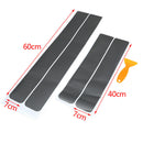 4Pcs Gray color car door sill scuff  pedal protect carbon fiber stickerME