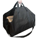 Firewood Log Carrier Black Heavy Duty Wax Tote Large Fire Wood Bag Durable