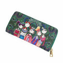 Women Wallet Zipper Leather Bag Crative Character Printed Wallets Long Clut