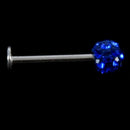 Internally Thread Crystal Labret Lip Stud / Tragus Bar / Monroe 4mm (blue)