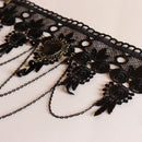 Women Black Lace Flower Chain Tassel Choker Collar Necklace Gothic Punk BX