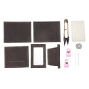 DIY Leather 3 Pockets Card Bag Kit Make Your Own Leather Card Holder Grey