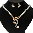 Women Elegant Engagement Trendy Party Geometric Anniversary Necklace Earring Set