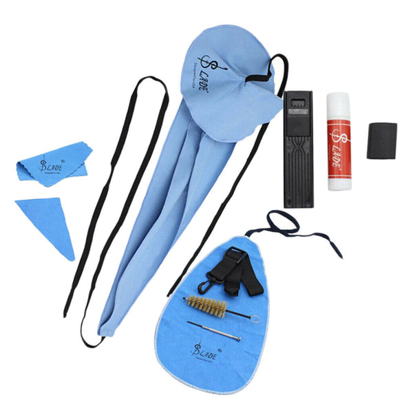 1 Set Saxophone Belt, Cork Grease, Mouthpiece Brush, Cleaning Cloth, Reed Case