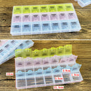 21 Slot Pill Box Visible Medicine Case Letter Printing Weekly Holder Separate