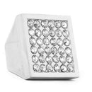 Zinc Alloy Rhinestone Drawer Square Cabinet Pull Handle Knob- Chrome R1I6