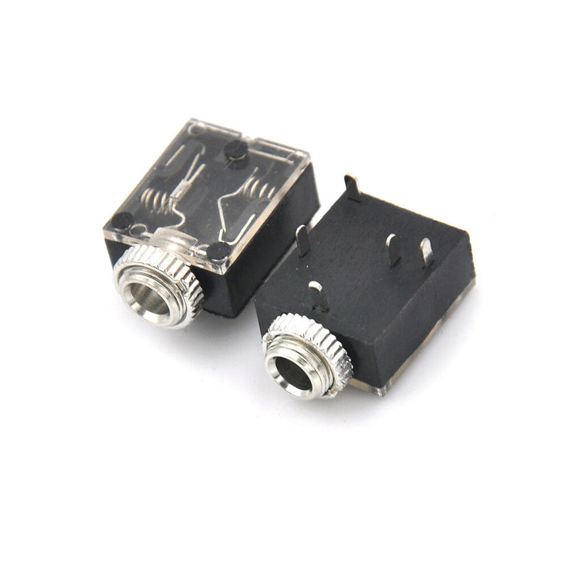 10Pcs 3.5mm Headphones Stereo Audio Socket Jack With nut 5 Pin PCB GVsp