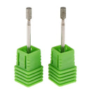 2 Pieces Diamond & Stainless Steel Nail Drill Bit Grinding Polish Head JG13