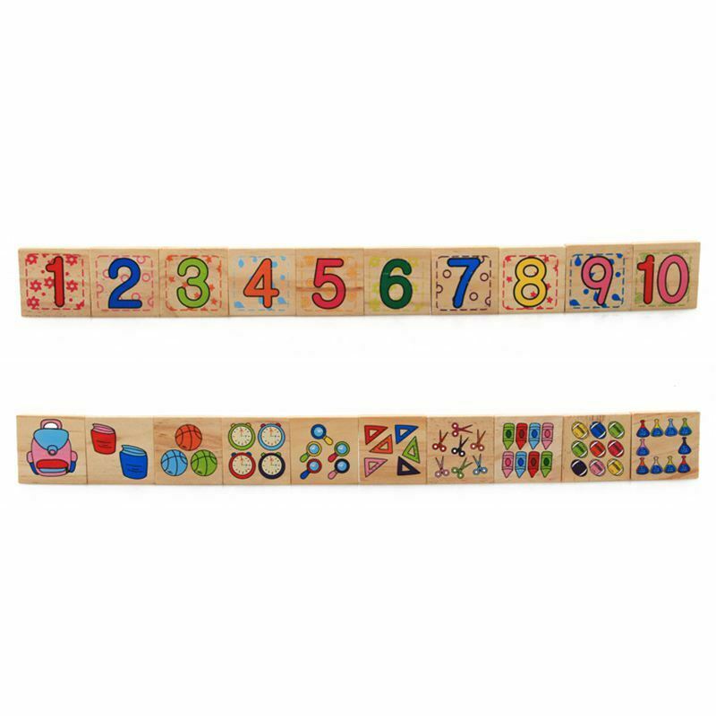 Children Wooden Montessori Materials Learning To Count Numbers Matching Ear S9Y6
