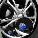 4x Aluminum Alloy Dice Style Car Tire Tyre Wheel Valve Stem Caps Dust Cover Blue