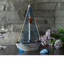 2pcs Handcrafted Wood Nautical Fish Net Sailing Ornament Home Desktop Decor