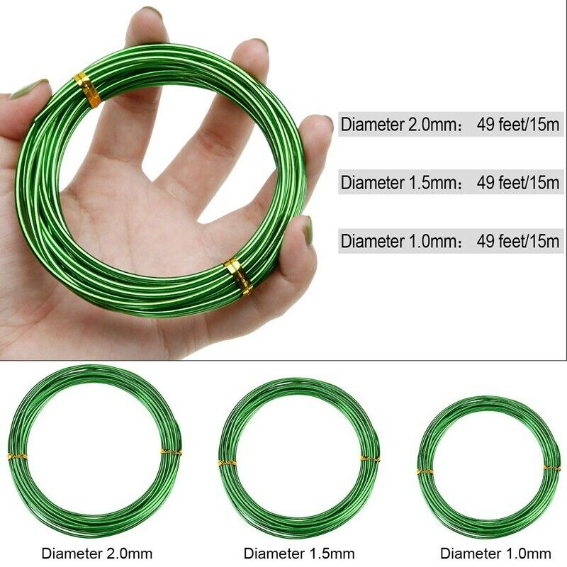 9 Rolls Bonsai Wires Anodized Aluminum Bonsai Training Wire with 3 Sizes (1