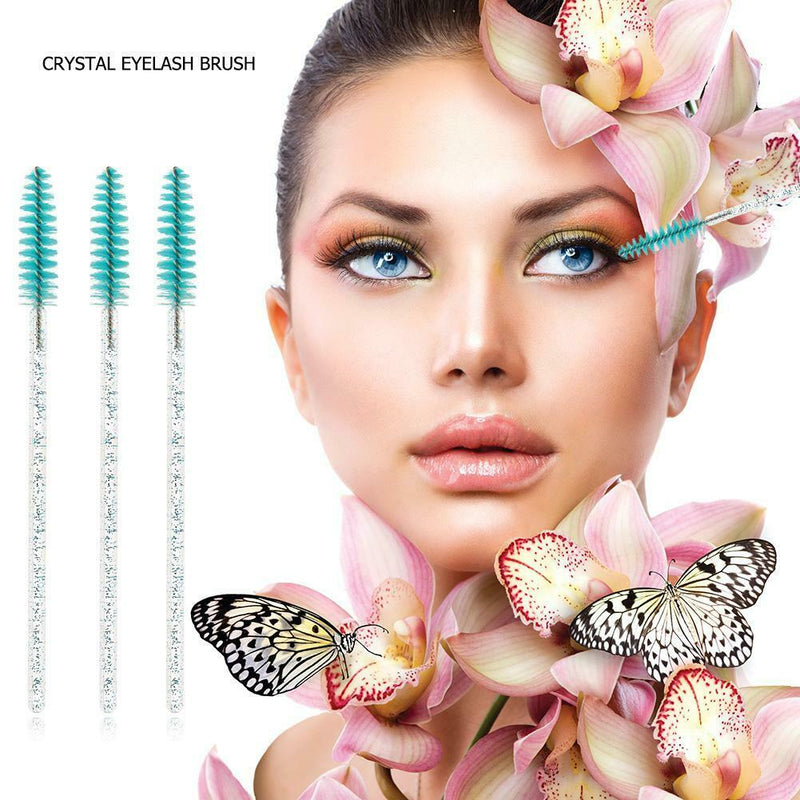 50pcs Disposable Makeup Eyelash Brush Mascara Wands Applicator (Lake Blue) A