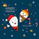 Santa Claus Removable PVC Wall Stickers Waterproof Christmas Decor Decals A