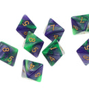 10pcs 8 Sided Dice D8 Polyhedral Dice for Dungeons and Dragons Table Games Green