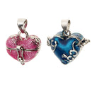 2x Heart Memorial Pendant Enamel Cremation Urn Pendant Keepsake Ash Holder