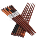6 Pairs Handmade Japanese Natural Chestnut Wood Chopsticks Set Value Gift