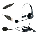 2x Hands-Free Call Center Monaural USB Plug Headset