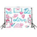 Love Red Heart Photo Backdrop Studio Room Background for Valentine Day