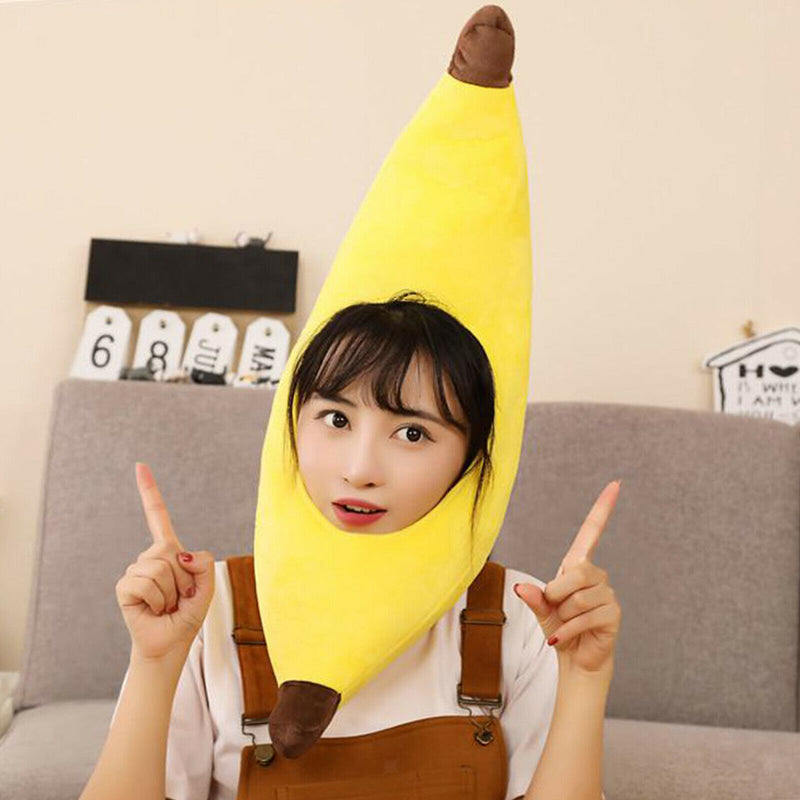 Unisex Funny Banana Hat Yellow Novelty Fancy Dress Party Head Accessory Hat