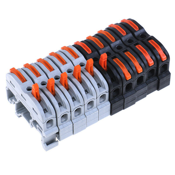 10set LAS--211 1 Pin Din Rail Compact Cable Wiring Connector Terminal Bl GwJ.AU