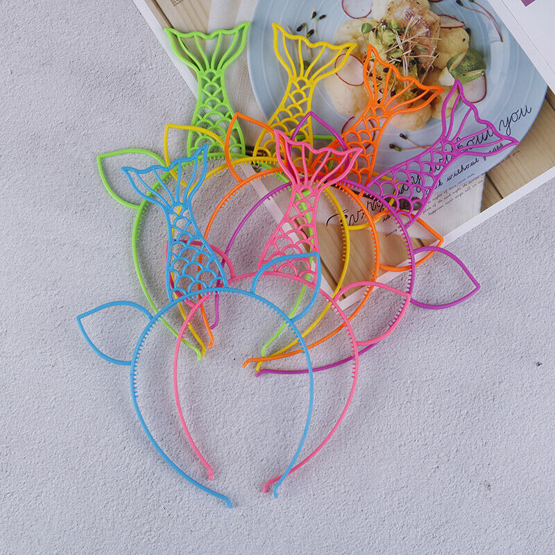 6x Mermaid Headband boy girl's crown Hair Hoop Kids Birthday Christmas decor Kw