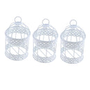 3pcs Creative Bird Cage Shaped Flower Stand,Wrought Iron Flower Basket Balcony