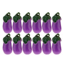 12 Plastic Eggplant Pendant Charm Keyring Keychain Jewelery DIY Making Toys