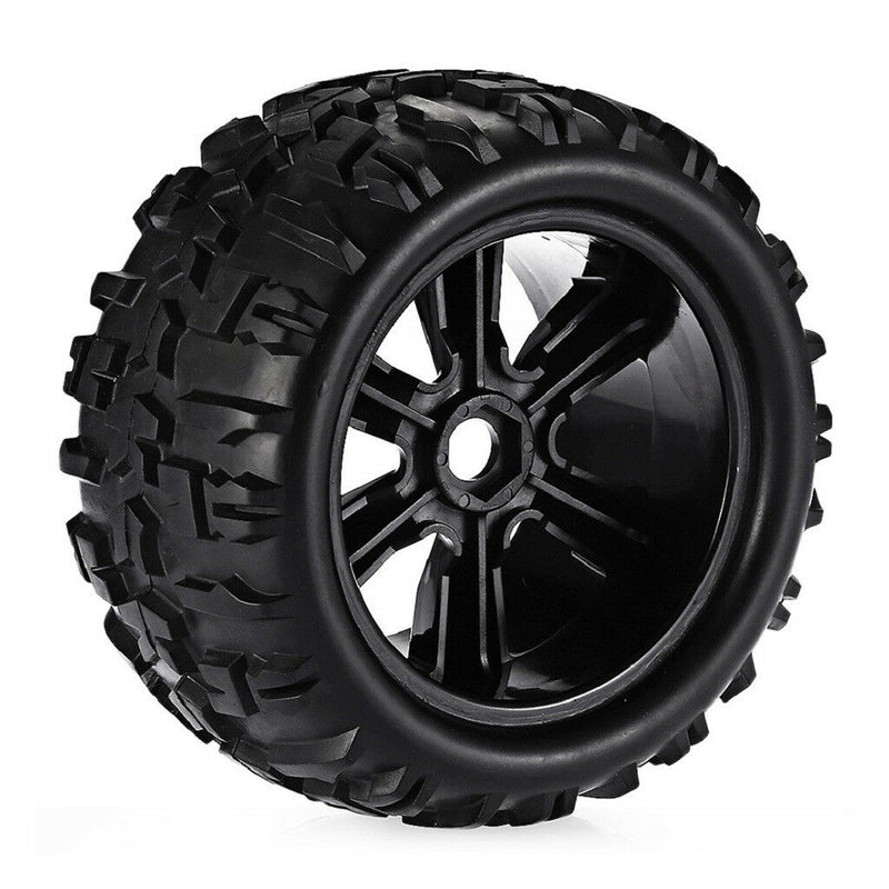 2pcs 1/8 RC Car Tire Tyres with Wheel Rim for HSP HPI E-MAXX Savage LRP Flux