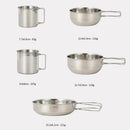 5Pcs Cookware Set Steel Pan Outdoor Camping Picnic Cooking Bowl Backpacking