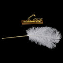 Wedding Decoraitons Retro Style White Feather Signing Pen with Love Holder