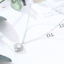 Women Fashion Cubic Zirconia Heart Shaped Pendant Clavicle Chain Necklace Gift