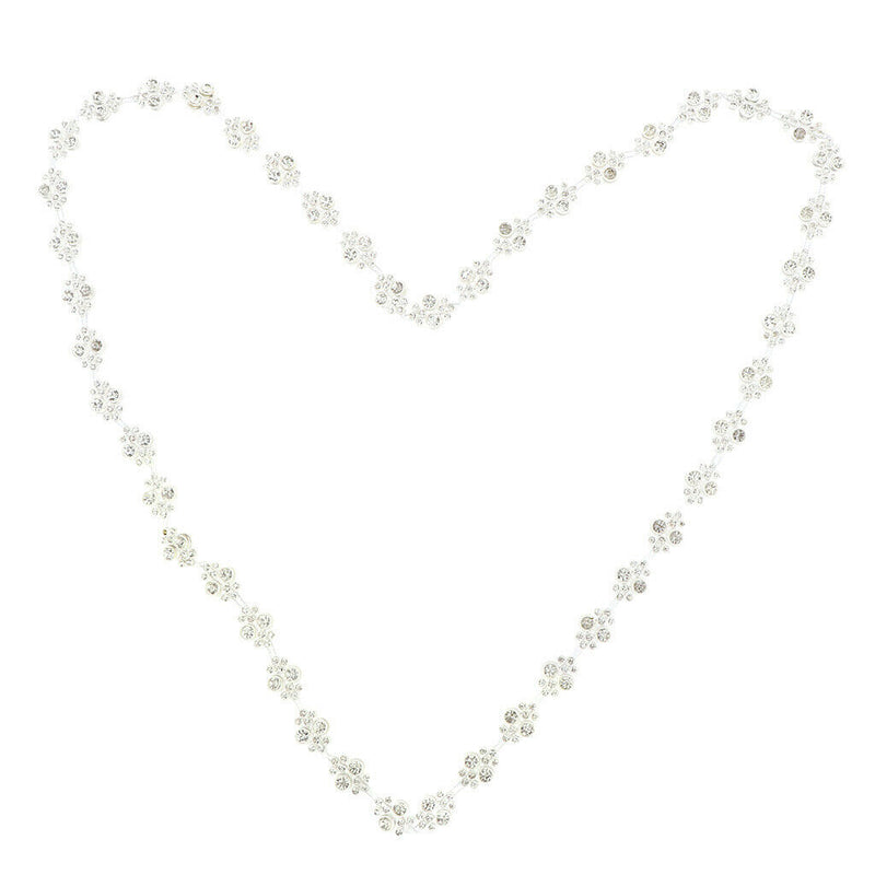 1 Yard White Round Diamante Rhinestone Chain Trim Bridal Dress Applique DIY