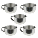 5 Pc Durable Stainless Steel Mens Barber Shaving Mug Bowl Soap Cup for Brush