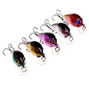 5 Pcs Topwater Wobbler Mini Fly Fishing Cranks Crankbait Lures Hard Baits Tackle
