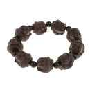 Wood carved Sakyamuni Buddha head hand string prayer beads bracelet gift