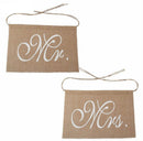 2pcs Mr Mrs Burlap Chair Sashes Sash Banner Jute Hanging Bunting Wedding P3C
