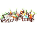 32pcs Plastic Animals Simulation Zoo Containing Various Kinds Fence Kids Toys FT