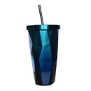 Stainless Steel Insulated Coffee Tumbler Cup Mug with Lid and Straw Blue