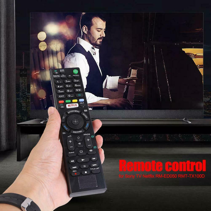 Universal Smart TV Replacement Remote Control for Sony TV Netflix RM-ED050 Black