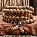 Women Men 8mm Wooden Bead Buddhist Prayer Mala Necklace Bracelet Jewelry Gift