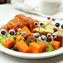 10Pcs reusable eye mini fruit fork sign cartoon kids food picks desert`toothpick