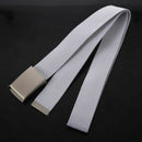 Unisex Plain Webbing Canvas Metal Buckle Belt White