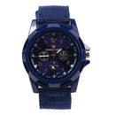 Sport Style Canvas Belt Quartz Wrist Watch Dark Blue