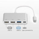 Multi-Function USB HUB Type-C to 2 Port USB2.0 USB3.0 PD Converter Adapter