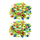 200 Pieces Mini Satin Ribbon Rose Flowers Leaf Sewing Embellishment Craft