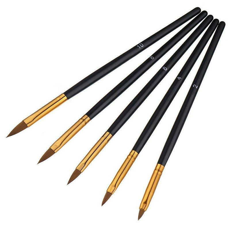 5pcs Painting Drawing Carving Pens Manicure Tool Nail Art UV Gel Brushes Kits