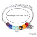 7 Chakra Colorful Beads Bracelet Lotus Pendant Energy Yoga Ankle Chain.ES